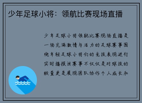 少年足球小将：领航比赛现场直播
